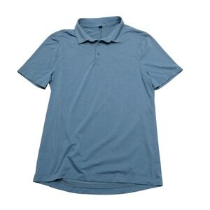Lululemon Polo Shirt Mens Medium Blue Solid Performance Golf Athletic Casual